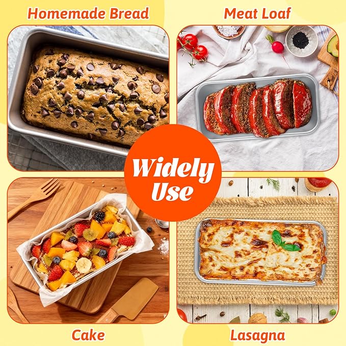 6 Pack Aluminum Loaf Pans 8x4 Inch Banana Bread Pan for Homemade Bread Baking Pan for Oven 2.8” Deep Metal Meatloaf Pan Sandwich Bread Loaf Pans for Baking Bread Tins for Baking Meat Loaf Cake
