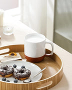 MALACASA Ceramic Coffee Mugs Set of 4, 16oz Coffee Cups, Modern Farmhouse Mugs for Coffee, Latte, Tea, Hot Chocolate, Cappuccino, Milk, Microwave & Dishwasher Safe, Khaki White, Series TARA