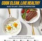 GOTHAM STEEL 12 Inch Non Stick Frying Pans Nonstick Skillet, Ceramic Pan for Cooking Non Toxic, Nonstick Frying Pan Skillets with Stay Cool Handle, Fry Pans, Oven and Dishwasher Safe - Navy