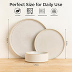 AmorArc Ceramic Dinnerware Sets, Handmade Reactive Glaze Stoneware Plates and Bowls Sets,Highly Chip and Crack Resistant | Dishwasher & Microwave Safe Dishes Set, Service for 6 (18pc)