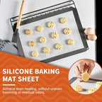 KitchenRaku 2-Pack Silicone Baking Mat, 16.5"x11.6" Reusable Silicone Baking Sheets for Oven, BPA Free Nonstick Bakeware Mats for Cookies, Macarons, Bread and Pastry