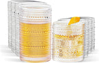 Vintage Hobnail Drinking Glasses Set of 8, 15oz & 12oz Embossed Highball Cups for Cocktails, Whiskey, Beer, Juice with Straws