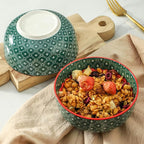 Ceramic Bowls set of 6,26 OZ Soup Bowls,Stoneware Bowls for Noodles,Salad,Ideal for Celebrations,Holiday Gatherings,Festive Christmas Table Decor,Microwave and Dishwasher Safe