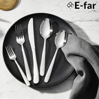 E-far Heavy Duty Silverware Set for 2, 10-Piece Stainless Steel Flatware Cutlery Set, Mirror Polished & Dishwasher Safe - Includes Spoons and Forks Knives Ideal for Home Kitchen