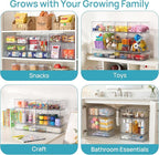 Vtopmart Stackable Storage Drawers Set of 5, Clear Plastic Organizer Bins for Baby Bottle, Beauty Supplies Storage, Ideal for Kichen Countertop, Vanity, Bathroom, Cabinet, Pantry Organization