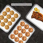 Premium Stainless Steel Baking Sheets, 2-Piece Set, Durable & Healthy Baking Trays, Ideal for Cookies, Roasting, Grilling in Oven(2 Pack, 20X14Inch)
