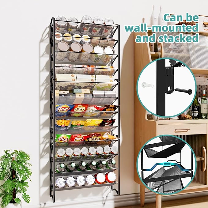 Simple Trending Spice Rack Organizer with 32 Empty Spice Jars, 64 Spice Labels, Chalk Marker and Funnel Set for Cabinet, Countertop, Kitchen, Pantry or Wall Mount, Black