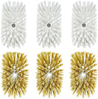 Dish Brush Refill Head for OXO Soap Dispensing Dish Brush, Dishwashing Brush Head Replacement, 3 Pack Khaki+ 3 Pack White