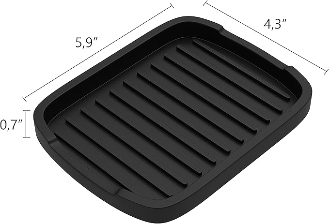 ZAPPOWARE Silicone Sponge Holder -soap Tray - 5.9" X 4.33" Set -2pcs (Black)