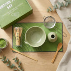 Matcha Whisk Set 9 Pcs | 19oz Ceramic Matcha Bowl with Bamboo Whisk & Holder, Sifter, Chashaku Scoop, Wooden Spoon, Scoop Rest, Tea Towel & Gift Box | Complete Matcha Set Kit for Matcha Lovers