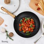 MICHELANGELO Nonstick Frying Pan with Lid, 8 Inch Frying Pans Nonstick with Healthy Coating, Small Frying Pan with Stay-Cool Handle, Induction Compatible
