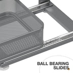 2 Pack 18.5IN-Depth Under Sink Organizer With Next-Gen Ball-Bearing Slides,2-Tier Precision Mesh Pull Out Cabinet Storage for Bathroom&Kitchen,Height Adjustable Drawers Shelf,Anti-rust-Grey