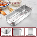 LIANYU 3 Pack 12 x 5 Inch Large Loaf Pans, Stainless Steel Bread Baking Pan Sets, Deep Meatloaf Pans for Homemade Bread, Cakes, Sandwich, Solid & Durable, Dishwasher Safe