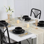 E-far Stoneware Dinnerware Sets for 2, 6-Piece Plates and Bowls Sets, Chip & Scratch Resistant Ribbed Dish Set for Home Restaurant, Microwave & Dishwasher Safe, Matte Black