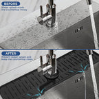 24" Splash Guard Plus Size Silicone Sink Faucet Drying Mat Handle Drip Catcher Tray Dish Sponge Holder Kitchen Accessories Protector Home Organization Gadgets Organizer