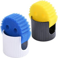 Ceramic Sponge Holder for Kitchen Sink - Dishwasher Safe Porcelain Dish Sponge Caddy Minimalist Vertical Stripes, Scrub Daddy Drying Rack for Countertop, Bathroom, Kitchen Sink Organizer, 2pcs