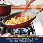 Rachael Ray Cook + Create Nonstick Frying Pan/Skillet, 12.5 Inch, Red