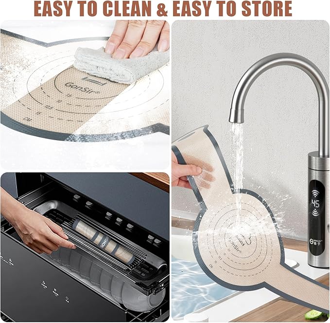 Silicone Bread Sling, Non-Stick & Easy Clean Dutch Oven Baking Mat with Longer Handles, Silicone Baking Sling to Transfer SourDough Easily, Reusable Bread Mat Set