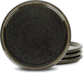 Stone Lain Eden 4-Piece Salad Plate Set Stoneware, Charcoal Grey