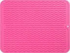 MicoYang Silicone Dish Drying Mat for Multiple Usage,Easy clean,Eco-friendly,Heat-resistant Silicone Mat for Kitchen Counter or Sink,Refrigerator or drawer liner Rose L 16 inches x 12 inches