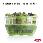 OXO Good Grips Salad Spinner - Large, Green Lettuce & Fruit Washer, BPA-Free, Easy One-Hand Pump (Pack of 4)