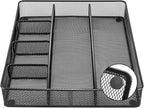 Amazon Basics Mesh Drawer Organizer, Black | Pack of 4