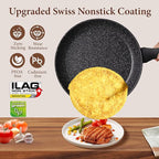 10 Inch Nonstick Frying Pan for Eggs & Omelettes, Deep Skillet Pan for Cooking, PFOA-Free Non Toxic Non Stick Frying Pan