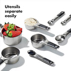 OXO Good Grips Stainless Steel Measuring Cups and Spoons 8-Piece Set,4 Cups and 4 Spoons,(Pack of 2)