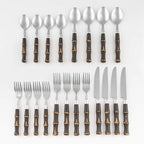 Cambridge Silversmiths 20-Piece Estelle Bamboo Flatware Set