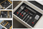 Simple Houseware Expandable Kitchen Drawer Flatware Organizer, Black – Adjustable Cutlery Tray with 9 Compartments for Utensils and Silverware