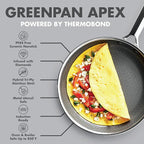 GreenPan Hybrid 12” Nonstick Stainless Steel Frying Pan with Lid, APEX Tri-Ply Thermobond PFAS-Free Ceramic Skillet, Induction & All Cooktop Compatible, Oven Temp to 850°F, Dishwasher Safe, Silver