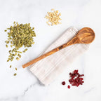 12 Inch Olive Wood Round Spoon, Natural and Organic Olivewood for Pasta, Mixing - Quality Handmade Wooden Kitchen Gift