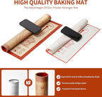 Silicone Baking Pastry Dough Mat - 32x24Inch Extra Large Cookie Bread Rolling Mats Sheet, Nonstick Kitchen Counter Kneading Board, Thick Reusable Pie Cookies Pizza Fondant Making Matt with Measurement