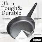 THE ROCK SOHO 12.5-Inch Non Stick Frying Pan with Lid – Nothing Sticks, Never Warps, Lasts Longer, Healthy Skillet with Heat-Resistant Handle, PFOA Free, Dishwasher Safe, Black