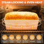 2Pack Bread Loaf Pan with Lids – 1 LB Dough Capacity, Non-Stick Carbon Steel Pullman Loaf Pan for Homemade Sandwich and Sourdough Bread, Corrugated Toast Mold Gold