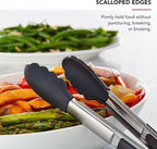 KitchenAid Silicone Tipped Side Locking Tongs, Black, 12 Inch