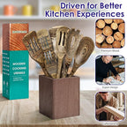Wooden Spoons for Cooking, Pakkawood Kitchen Utensil Set Granite, Premium Durable Wooden Utensils for Nonstick Cookware, Heat Resistant, Smooth Finish, Comfortable Grip, 6 Piece