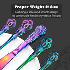 Runfly Gorgeous Retro Royal Rainbow Stainless Steel 20 Pieces Flatware Set, Multicolour Silverware Set, Anti-rust Stainless Steel dark Cutlery Set Utensils Including Fork Spoon and Knife