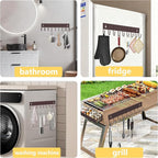 Magnetic Spice Rack Organizer for Fridge Seasoning Organizer for Kitchen storage with Screw Magnetic Shelf with Hook for Refrigerator and Oven (4pack1hook-Bronze)