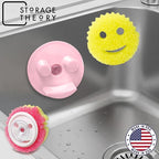 BeraTek Smiley Face Sponge Holder for Kitchen Sink - Stop Soggy Sponges, In Sink Sponge Holder with Suction Cup - Sponge Caddy Fits Most Happy Face Sponges - Pink, 1 Pack