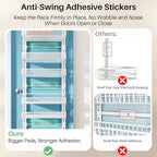 8 Tiers Over the Door Organizer - Height Adjustable Pantry Organizers and Storage with Dense Mesh Baskets, Anti-Swing Hanging Door Spice Rack for Kitchen Bathroom (White, 12.3"W x 4.7"D x 69"H)
