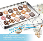 TeamFar Baking Sheet, 17.6’’ x 13’’ x 1’’ Stainless Steel Large Cookie Sheet Baking Tray Pan for Oven, Non-Toxic & Healthy, Rust Free & Heavy Duty, Mirror Finish & Dishwasher Safe
