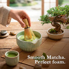 Bamboo Matcha Whisk Set (Chasen) – Traditional Bamboo Whisk for Matcha Tea Ceremony – Handcrafted 100-Prong Chasen for Smooth, Creamy Foam – Authentic Tools & Accessories