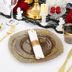 Bestluck 350 PCS Black and Gold Plastic Plates, Disposable Dinnerware Set for 50 Guests, 100 Disposable Plates, 150 Silverwares, 50 Cups, 50 Napkins for Wedding, Party, Graduation