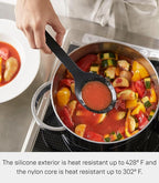 Yamazaki Home Tower Silicone Kitchen Spoon, Hygenic With Integrated Tool Rest, Floating Clean Design - Silicone