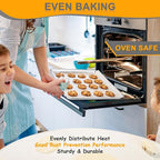 17.5 Inch Baking Sheet Pan, Joyfair Stainless Steel Cookie Sheet Toaster Oven Tray, Professional Bakeware for Cookie/Bacon/Bread, Rolled Rim & Mirror Finish, Rust Resistant & Dishwasher Safe