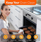 Oven Liners for Bottom of Oven - Thick Heavy Duty 17” x 25” 2 Pack Non-Stick Reusable Mats - BPA & PFOA Free Protector for Electric, Gas, Microwave & BBQ Grill Liner - Easy Clean & Heat Resistant