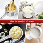 SUNHOUSE- 2 Quarts Stainless Steel Sauce Pan with Lid - PFOA-FREE, Stainless Steel Sauce Pan, Advanced Impact Bonding Induction Base, Stay-Cool Handle, Compatible with All Cooktops