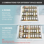 Spice Drawer Organizer with 35 Spice Jars,216 Labels,25 Non-slip Rubber, Bamboo 4 Tier Seasoning Rack Tray Insert for Kitchen Drawers,Cabinets,Countertop,14.6" Wide x 15.8" Deep