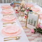 COLOSUS Pink Plastic Party Bowls (60 Pack) 12 Oz Disposable Soup/Salad Bowl, Fancy Shatterproof Dinnerware for Easter, Catering, Holidays, Weddings, and Everyday Use,Easter Day